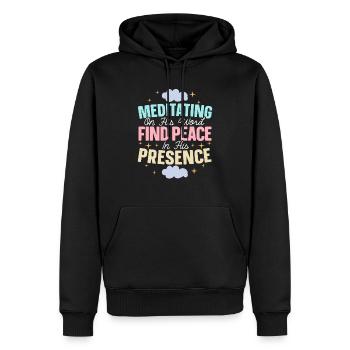 Méditation chrétienne Jésus Yoga Zen Christianisme - Sweat à capuche Premium bio Homme - noir - Devant - Nico (187cm)
