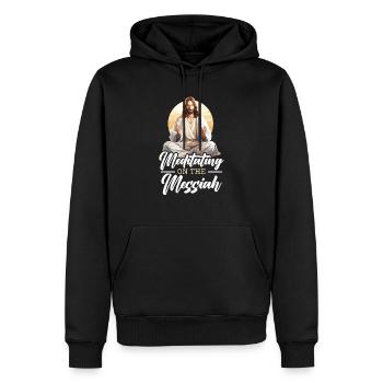 Méditation chrétienne Jésus Yoga Zen Christianisme - Sweat à capuche Premium bio Homme - noir - Devant - Nico (187cm)