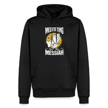 Méditation chrétienne Jésus Yoga Zen Christianisme - Sweat à capuche Premium bio Homme - noir - Devant - Nico (187cm)