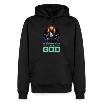 Méditation chrétienne Jésus Yoga Zen Christianisme - Sweat à capuche Premium bio Homme - noir - Devant - Nico (187cm)