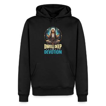 Méditation chrétienne Jésus Yoga Zen Christianisme - Sweat à capuche Premium bio Homme - noir - Devant - Nico (187cm)