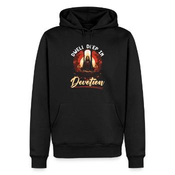 Méditation chrétienne Jésus Yoga Zen Christianisme - Sweat à capuche Premium bio Homme - noir - Devant - Nico (187cm)