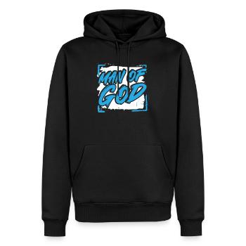 Citations chrétiennes Christianisme croyant chrétien - Sweat à capuche Premium bio Homme - noir - Devant - Nico (187cm)
