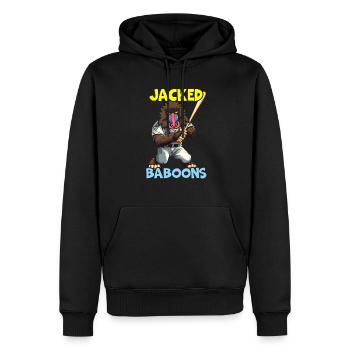 Babouin Singe Amoureux Faune Animalier Gardien de zoo - Sweat à capuche Premium bio Homme - noir - Devant - Nico (187cm)