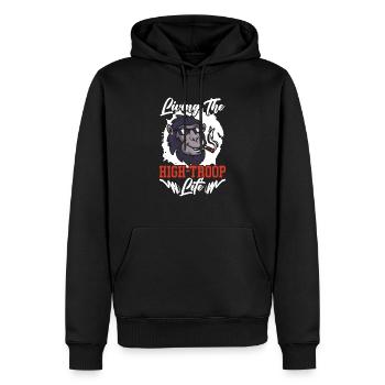 Babouin Singe Amoureux Faune Animalier Gardien de zoo - Sweat à capuche Premium bio Homme - noir - Devant - Nico (187cm)