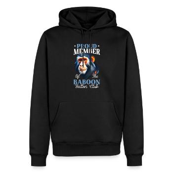 Babouin Singe Amoureux Faune Animalier Gardien de zoo - Sweat à capuche Premium bio Homme - noir - Devant - Nico (187cm)