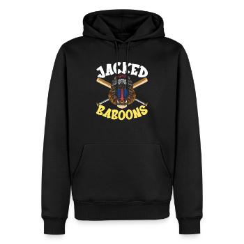 Babouin Singe Amoureux Faune Animalier Gardien de zoo - Sweat à capuche Premium bio Homme - noir - Devant - Nico (187cm)