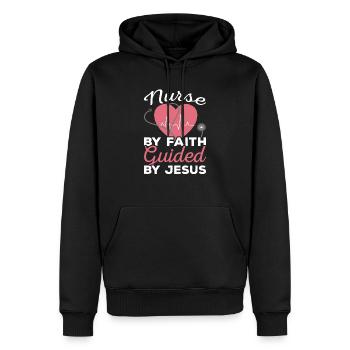 Infirmière chrétienne RN Infirmière autorisée Christianisme - Sweat à capuche Premium bio Homme - noir - Devant - Nico (187cm)