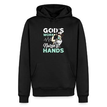 Infirmière chrétienne RN Infirmière autorisée Christianisme - Sweat à capuche Premium bio Homme - noir - Devant - Nico (187cm)