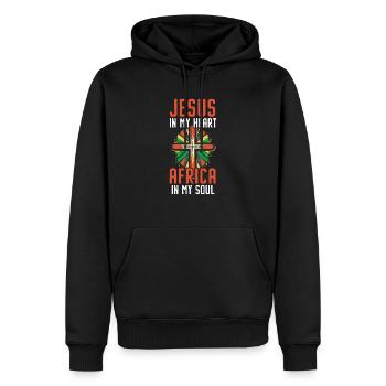 Christianisme afro-américain afro-américain Noir - Sweat à capuche Premium bio Homme - noir - Devant - Nico (187cm)