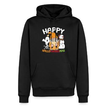Hallothanksmas Halloween Thanksgiving Weihnachten - Männer Premium Bio Hoodie - Schwarz - Vorne - Nico (187cm)