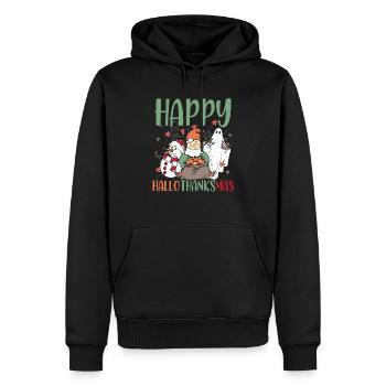 Hallothanksmas Halloween Thanksgiving Weihnachten - Männer Premium Bio Hoodie - Schwarz - Vorne - Nico (187cm)