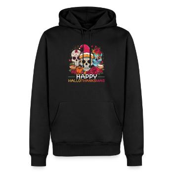 Hallothanksmas Halloween Thanksgiving Weihnachten - Männer Premium Bio Hoodie - Schwarz - Vorne - Nico (187cm)