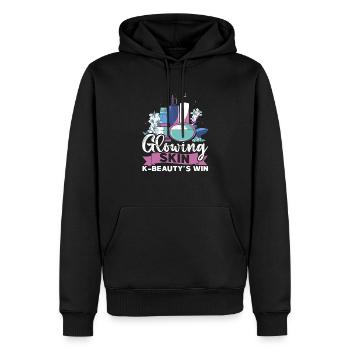 K-Beauty Skincare Oppa Korean Beauty Corée du Sud - Sweat à capuche Premium bio Homme - noir - Devant - Nico (187cm)