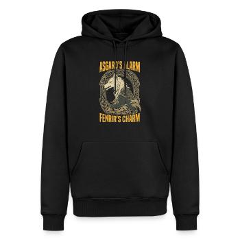 Fenrir Wolf Viking Normer Norsemen Odins Wolf - Sweat à capuche Premium bio Homme - noir - Devant - Nico (187cm)