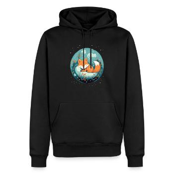 Sleeping Fox Sleepyhead Napping Sleep Fox Lover - Men’s Premium Organic Hoodie - black - Front - Nico (187cm)