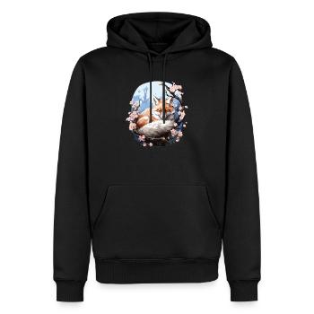 Sleeping Fox Sleepyhead Napping Sleep Fox Lover - Men’s Premium Organic Hoodie - black - Front - Nico (187cm)