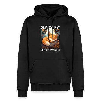 Sleeping Fox Sleepyhead Napping Sleep Fox Lover - Men’s Premium Organic Hoodie - black - Front - Nico (187cm)
