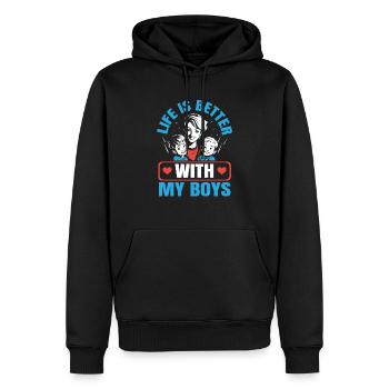 Junge Mama Beste Mama aller Zeiten Mutterschaft Muttertag - Männer Premium Bio Hoodie - Schwarz - Vorne - Nico (187cm)