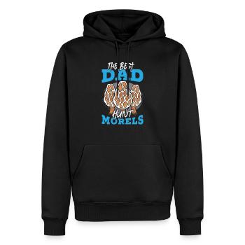 Champignon Cueillette Mycologie Champignons Chasse aux morilles - Sweat à capuche Premium bio Homme - noir - Devant - Nico (187cm)