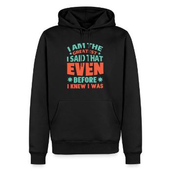 Boxing Threads 1 - Männer Premium Bio Hoodie - Schwarz - Vorne - Nico (187cm)