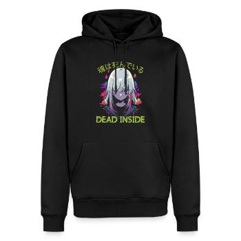 Dead Inside Sarcastic Gothic Skeleton Halloween - Men’s Premium Organic Hoodie - black - Front - Nico (187cm)