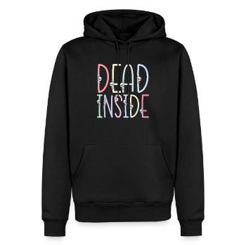 Dead Inside Sarcastic Gothic Skeleton Halloween - Men’s Premium Organic Hoodie - black - Front - Nico (187cm)