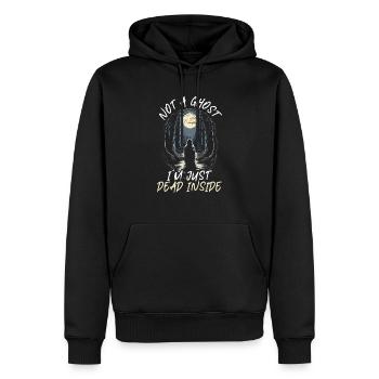 Dead Inside Sarcastic Gothic Skeleton Halloween - Men’s Premium Organic Hoodie - black - Front - Nico (187cm)