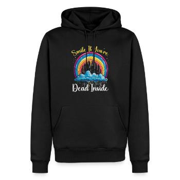 Dead Inside Sarcastic Gothic Skeleton Halloween - Men’s Premium Organic Hoodie - black - Front - Nico (187cm)