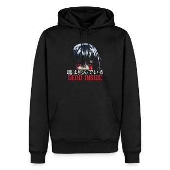 Dead Inside Sarcastic Gothic Skeleton Halloween - Men’s Premium Organic Hoodie - black - Front - Nico (187cm)