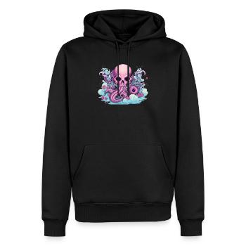 Pastel Goth Lover Soft Grunge Octopus Esthétique - Sweat à capuche Premium bio Homme - noir - Devant - Nico (187cm)