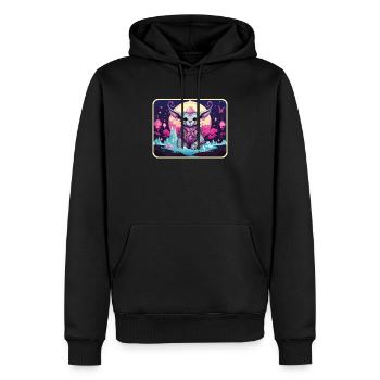 Pastel Goth Lover Emo Soft Grunge Llama Esthétique - Sweat à capuche Premium bio Homme - noir - Devant - Nico (187cm)