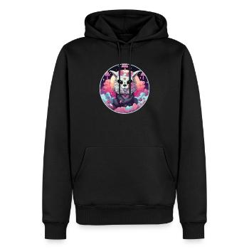 Pastel Goth Lover Emo Soft Grunge Llama Esthétique - Sweat à capuche Premium bio Homme - noir - Devant - Nico (187cm)