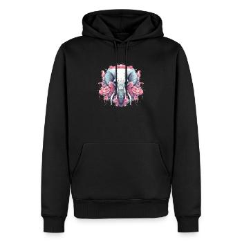 Pastel Goth Lover Soft Grunge Elephant Esthétique - Sweat à capuche Premium bio Homme - noir - Devant - Nico (187cm)