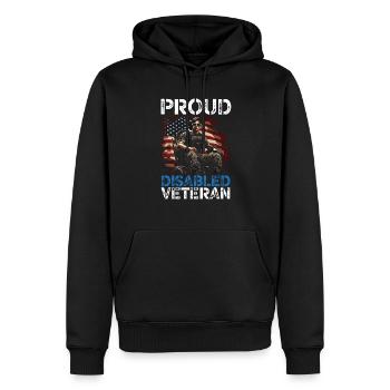 Ancien combattant handicapé militaire soldat de l’armée des États-Unis - Sweat à capuche Premium bio Homme - noir - Devant - Nico (187cm)