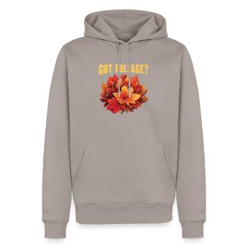 Blatt gucken Herbst Blattgucker Herbstlaub - Männer Premium Bio Hoodie - Taupe - Vorne - Nico (187cm)