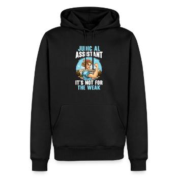 Juristischer Assistent Job Recht Richter im Gerichtssaal - Männer Premium Bio Hoodie - Schwarz - Vorne - Nico (187cm)