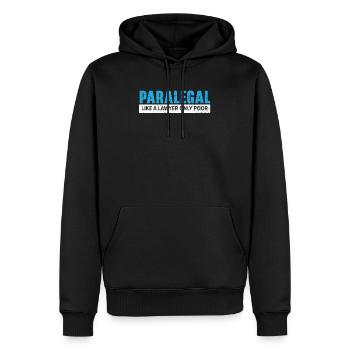 Juristischer Assistent Job Recht Richter im Gerichtssaal - Männer Premium Bio Hoodie - Schwarz - Vorne - Nico (187cm)