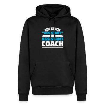 Entraîneur adjoint Entraîneur sportif Entraîneur d’équipe - Sweat à capuche Premium bio Homme - noir - Devant - Nico (187cm)