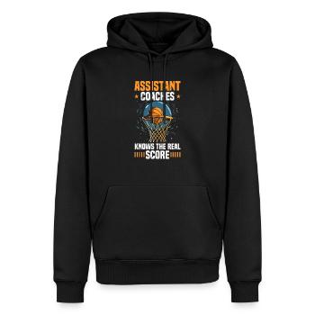 Entraîneur adjoint Entraîneur sportif Entraîneur d’équipe - Sweat à capuche Premium bio Homme - noir - Devant - Nico (187cm)