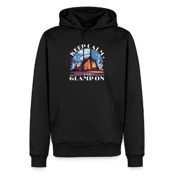 Glamping Camper Nature Camp Tente Happy Glamper - Sweat à capuche Premium bio Homme - noir - Devant - Nico (187cm)
