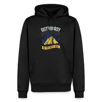 Glamping Camper Nature Camp Tente Happy Glamper - Sweat à capuche Premium bio Homme - noir - Devant - Nico (187cm)