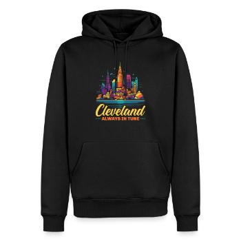 Cleveland State Ohio USA America United States - Men’s Premium Organic Hoodie - black - Front - Nico (187cm)