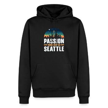 État de Seattle, Washington, États-Unis, États-Unis - Sweat à capuche Premium bio Homme - noir - Devant - Nico (187cm)