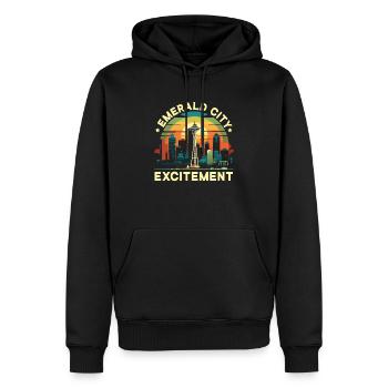 État de Seattle, Washington, États-Unis, États-Unis - Sweat à capuche Premium bio Homme - noir - Devant - Nico (187cm)