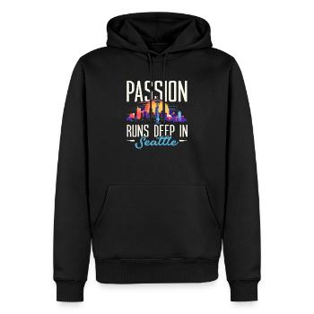 État de Seattle, Washington, États-Unis, États-Unis - Sweat à capuche Premium bio Homme - noir - Devant - Nico (187cm)