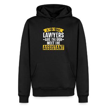 Assistante juridique Profession d’étudiante en droit Parajuriste - Sweat à capuche Premium bio Homme - noir - Devant - Nico (187cm)