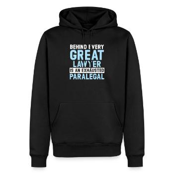 Assistante juridique Profession d’étudiante en droit Parajuriste - Sweat à capuche Premium bio Homme - noir - Devant - Nico (187cm)