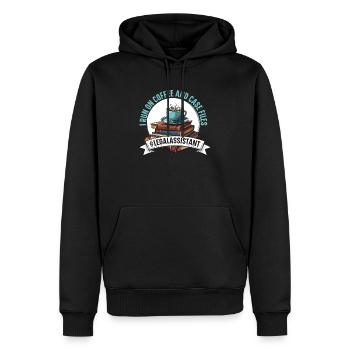 Assistante juridique Profession d’étudiante en droit Parajuriste - Sweat à capuche Premium bio Homme - noir - Devant - Nico (187cm)