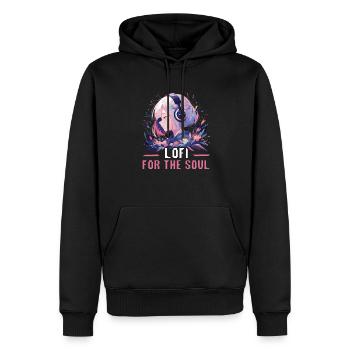 Lofi Music Lover Low Fidelity Japanese Aesthetic - Men’s Premium Organic Hoodie - black - Front - Nico (187cm)